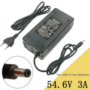 54.6V 3A charger for 13S 48v Li-ion battery pack with DC5525 Connector