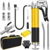 Heavy Duty Grease Gun Kit 8000 PSI Professional Grease Guns Tool for 14 Oz Pistol Grip Lube with Zerk Fitting Manual Grease Gun