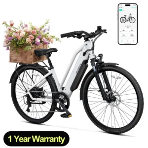 TST C62407 Electric Bike, 1000W Motor, 36V/10.4Ah Battery, 25MPH, 7-Speed, 26" City Ebike, Removable Battery, Commuter Electric