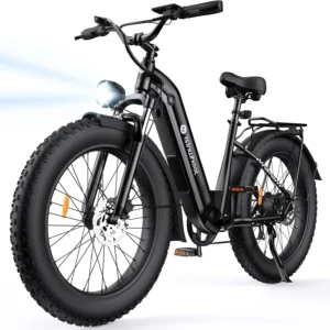 isinwheel U8 Plus Electric Bike for Adults1500W 48V 13Ah Peak Motor Hydraulic Brake Ebike 26" Step-Thru Fat Tire Commuter E Bike