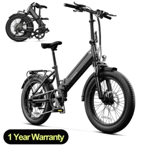 TST F00B Folding Electric Bike, 1000W motor, 36V 7.8Ah removable battery, 40 miles range, 25 MPH, 20" fat tires,rear rack.