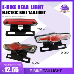 E-Bike Rear Light Taillight For Electric Bike Scooter Turn Signal Lamp Cycling LED Lantern 4pin or 6pin with SM plug ﻿