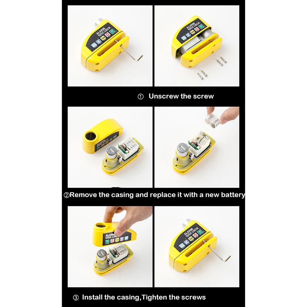 Motorcycle Waterproof Alarm Lock Bicycle DiscLock Lntelligent Controllable Alarm Disc Brake Lock Electric CarLock DiscBrake Lock - Image 5