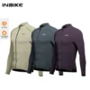 INBIKE Winter Men's Cycling Jersey Long Sleeve MTB Road Cycling Clothing Fleece Warm Full Zip Pocket Cycling Top