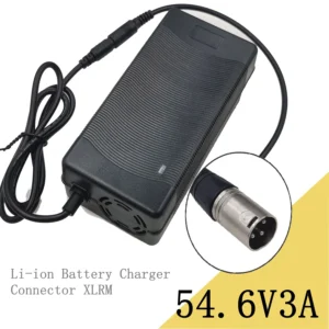 54.6V 3A charger for 48v Li-ion battery pack with XLRM Connector