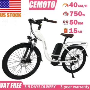 E-bike Women Commuting Electric Bike 750W48V15AH Removable Battery Mileage 50km Max Speed 40km/h 26lnch Tire Electric Bicycle