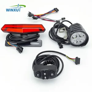 36V 48V 60V E-bike Headlight Tail Light Left Right Turn Signal Low Brake Light Integrated Switch Universal Kit for Electric Bike