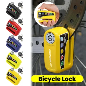 Bicycle Alarm Disc Brake Electric Lock Anti Theft Motorcycle Alarm Brake Rotor Padlock Waterproof Motorcycle Bike Accessories