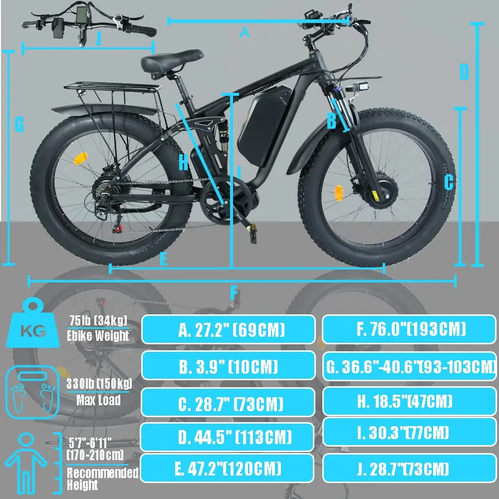 2000W Dual Motor Electric Mountain Bicycle 48V 22.4AH Full Suspension City Road Ebike 26" Fat Tire E Bike V3 MTB Velo - Image 5