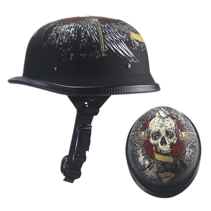 Motorcycling Safety Helmet WW2 German Matte Style Helmet ABS Protection Helmet Skeleton Racing Off-road - Image 2